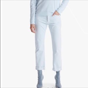 MOTHER The Scrapper Cuff Ankle Fray Baby Blue 27